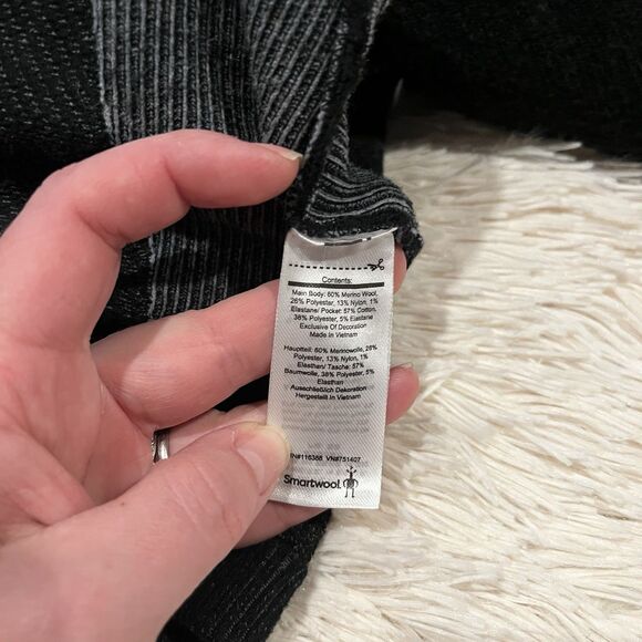 SMARTWOOL Intraknit Merino Full Zip Hoodie Black Women's Large EUC MSRP $240 - Picture 11 of 14